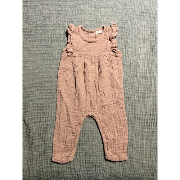 Jamie Kay Rose Pink Romper One Piece Onesie Ruffle Sleeve Girls Outfit Size 2T - Picture 1 of 4